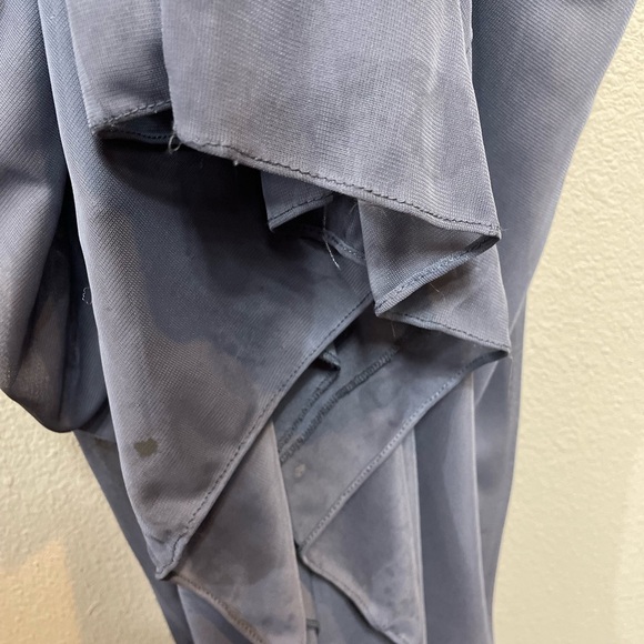 David's Bridal Long Bridesmaid Dress with Lace Bodice pewter, sz 2, F19328 - Picture 15 of 15